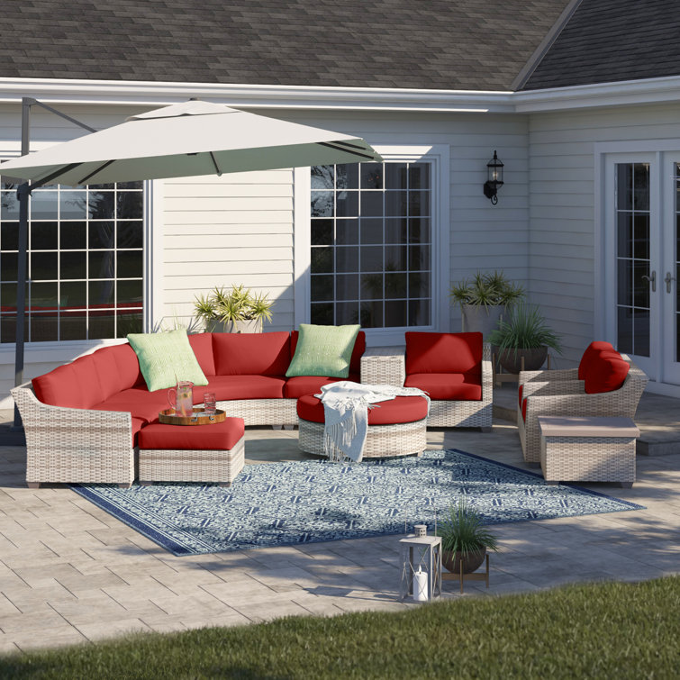 Sol 72 Outdoor™ Falmouth Wicker/Rattan 9 Person Seating Group with